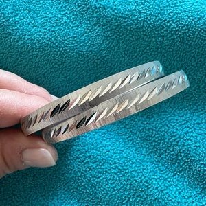 Two silver bangles